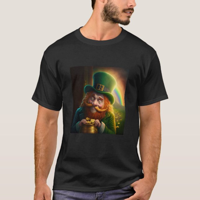 Camiseta Leprechaun Pot de Gold Rainbow St Patrick's Day Lu (Anverso)
