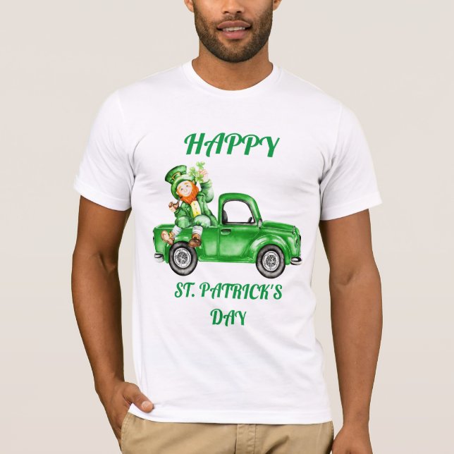 Camiseta Leprechaun que conduce el día de St Patrick del (Anverso)