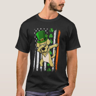 Camiseta Leprechaun Retriever Dorado Haciendo Dab Bandera D