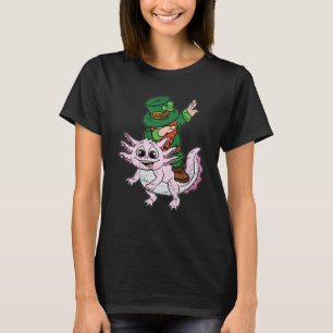 Camiseta Leprechaun Riding Axolotl St Patricks Day Irish Sa