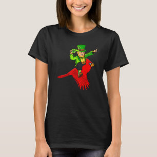 Camiseta Leprechaun Riding Cardinal Northern Bird St Patric