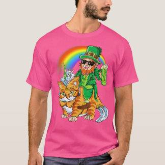 Camiseta Leprechaun Riding Caticorn Unicorn Cat St. Patrick