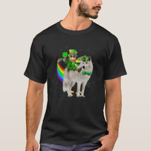 Camiseta Leprechaun Riding Samoyed Dog St Patricks Day Sham