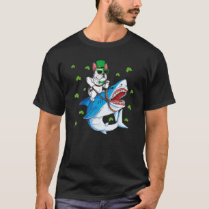 Camiseta Leprechaun Riding Shark St Patricks Day Bul francé