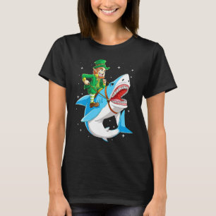 Camiseta Leprechaun Riding Shark St Patricks Day Niños