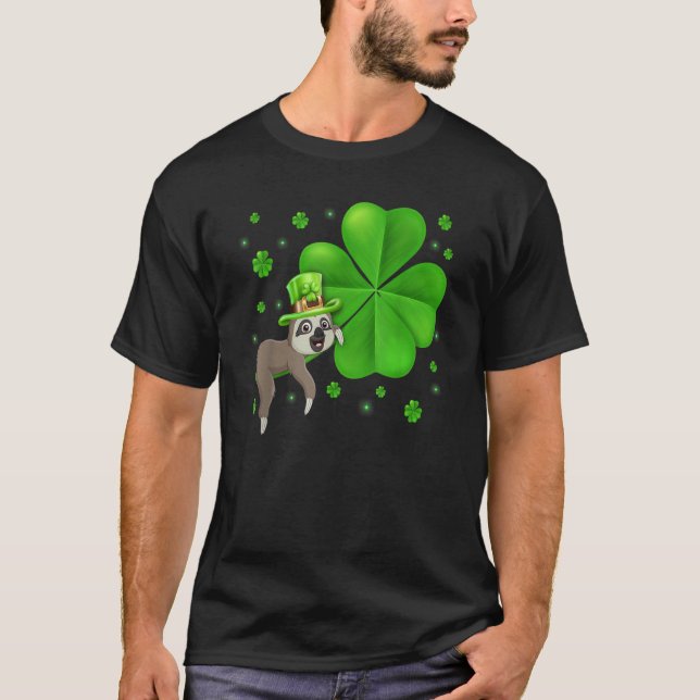 Camiseta Leprechaun Sloth Shamrock St Patricks Day An (Anverso)