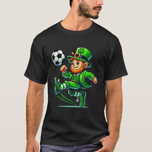 Camiseta Leprechaun Soccer St Patricks Day Player Boys Men  (Anverso)