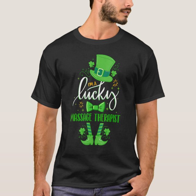 Camiseta Leprechaun soy un afortunado terapeuta de masaje S (Anverso)