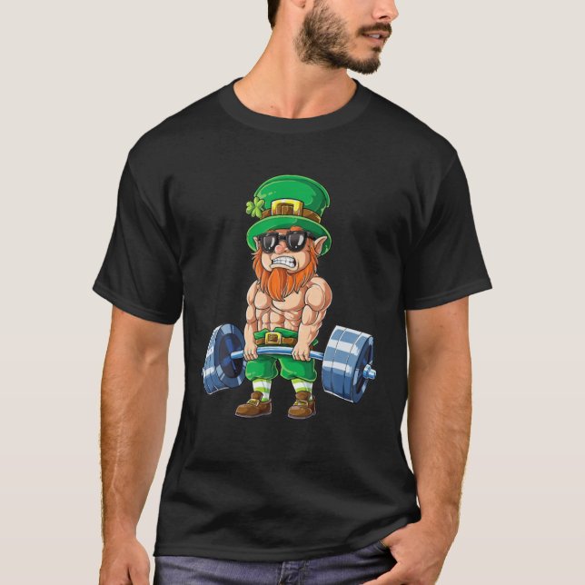 Camiseta Leprechaun St Patricks Day Weightlifting Deadlift (Anverso)