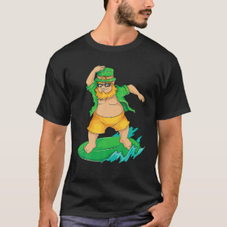 Camiseta Leprechaun Surfer In Hawaii St Patrick's Day