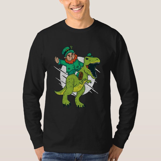 Camiseta Leprechaun T-Rex Irish Shamrock Dinosaur St Patric (Anverso)