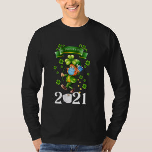 Camiseta Leprechaun Usando Máscara Funny San Patrick S Day