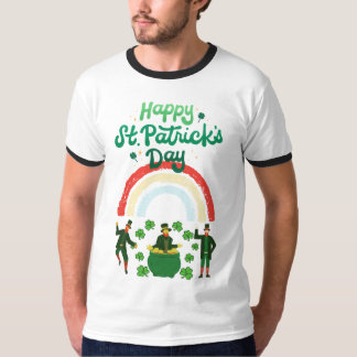 Camiseta "Leprechauns bailando y arcoiris - Día de San Patr