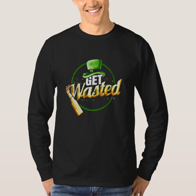 Camiseta Leprechauns Hat Get Wasted With Beer On St Patrick (Anverso)