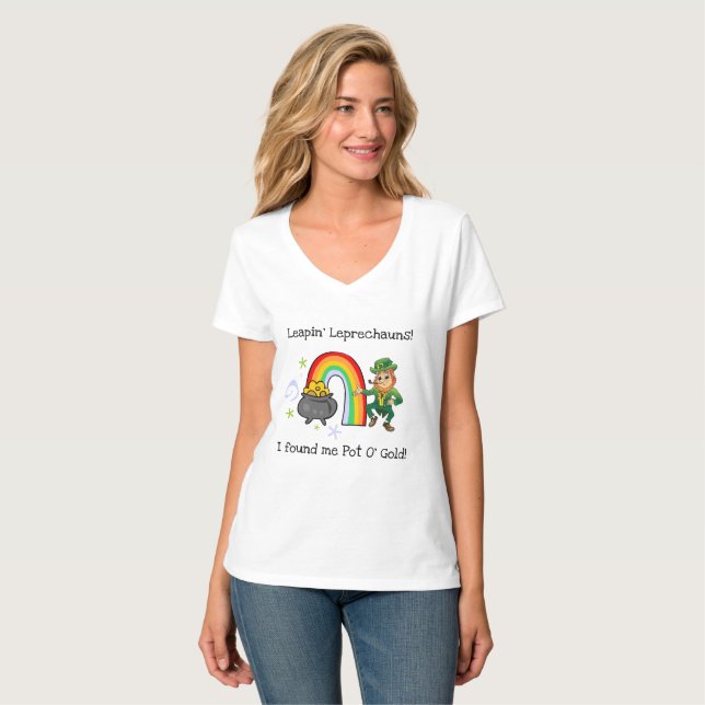 Camiseta ¡Leprechauns! ¡Me Encontré Con Oro! (Anverso completo)