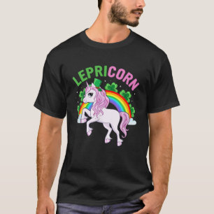 Camiseta Leprecon Cute Unicorn St Patricks Días Chicas Niño
