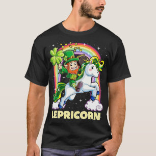 Camiseta Lepricorn Leprechaun Riding Unicorn St Patricks Da