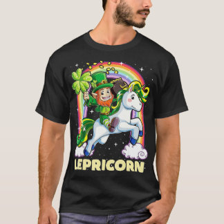 Camiseta Lepricorn Leprechaun Riding Unicorn St Patricks Da
