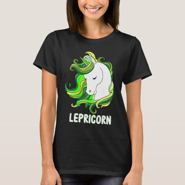Camiseta Lepricorn Leprechaun Unicorn  St Patricks Day Kids (Anverso)
