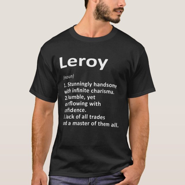Camiseta Leroy Definición Personalizada Nombre Gracioso Cum (Anverso)