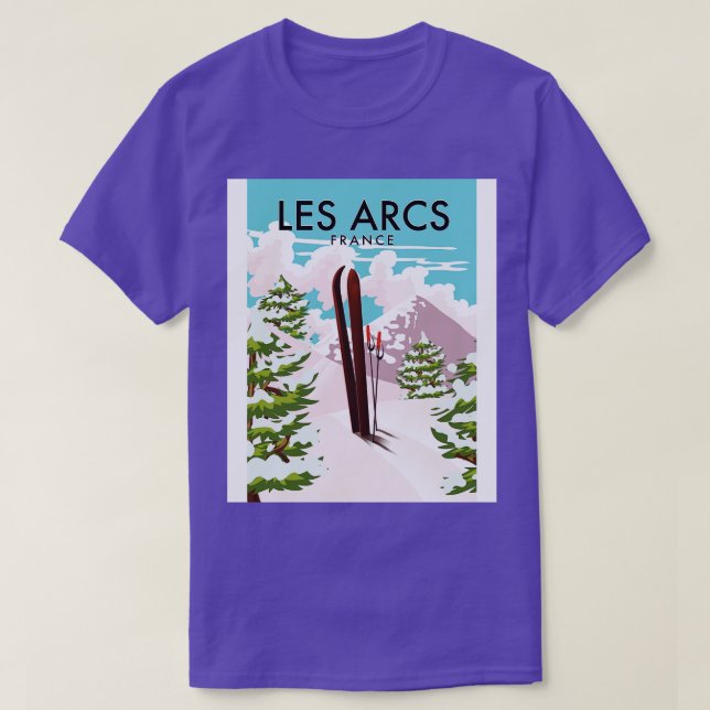 Camiseta Les Arcs poster de esquí de Francia (Diseño del anverso)