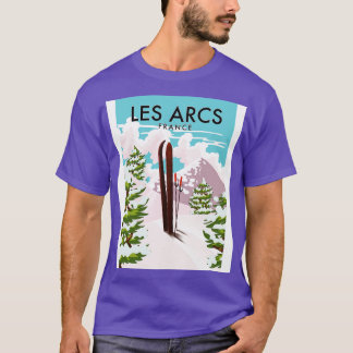 Camiseta Les Arcs poster de esquí de Francia