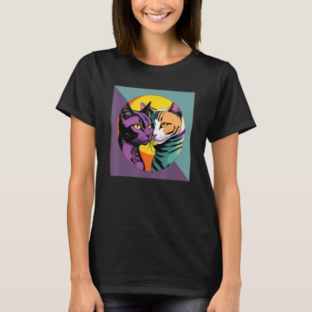 Camiseta Lesbian Cat  LGBT Retro (Anverso)