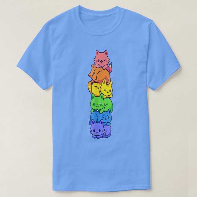Camiseta Lesbian Pride Cat LGBT Gay Flag Cute Hers and Hers (Diseño del anverso)