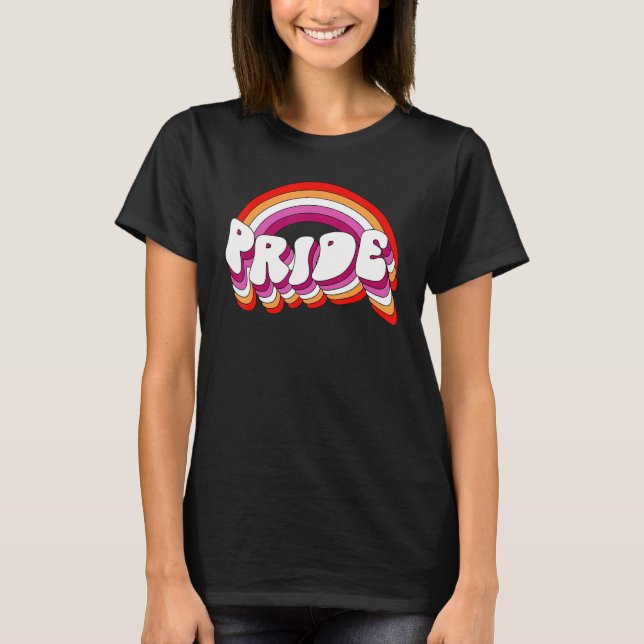 Camiseta Lesbian Pride Flag LGBTQ Love is Love Gay Rainbow  (Anverso)