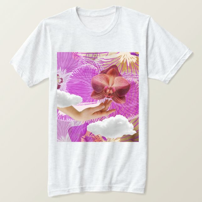 Camiseta Lesbian Pride Pink Orchid Aesthetic Sapphic WLW (Anverso del diseño)
