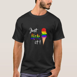 Camiseta Lesbiana gay LGBTQ Cita helado Naughan justo LI
