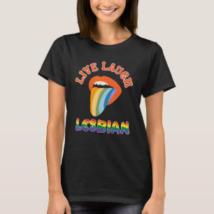 Camiseta Lesbiana LGBTQ Gay Orgullo Mes Arcoiris L Viva Ríe
