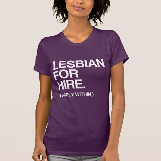 CAMISETA LESBIANA PARA EL ALQUILER (Anverso)