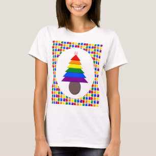 Camiseta Lesbianas arcoiris Árbol y regalo de Navidad