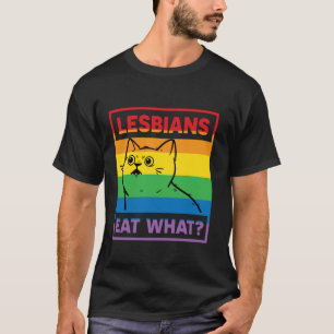 Camiseta Lesbianas Comen Qué Gato Divertido Orgullo Gay LGB