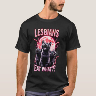 Camiseta Lesbianas Comen Qué Gatos Divertidos Meme LGBTQ Le