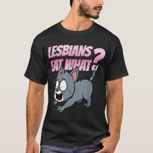 Camiseta Lesbianas Comen Qué Gracioso Gato De Humor Para Ad