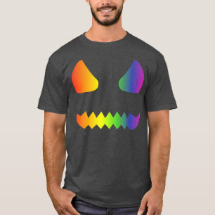Camiseta Lesbianas gay de Halloween Cara de calabaza LGBTQ 