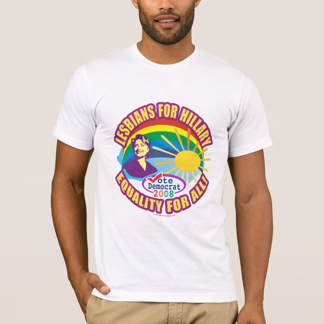 Camiseta ¡Lesbianas para Hillary! ¡Hillary para el (Anverso)
