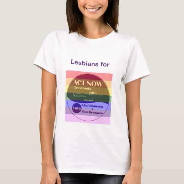 Camiseta Lesbianas para Kim-Rosa (Anverso)