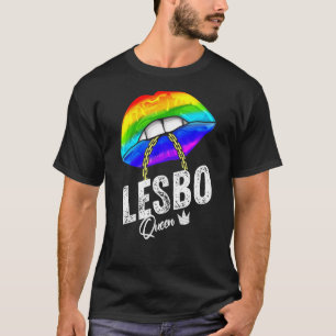 Camiseta Lesbo LGBTQ Reina mujeres gays fuertes hombres les