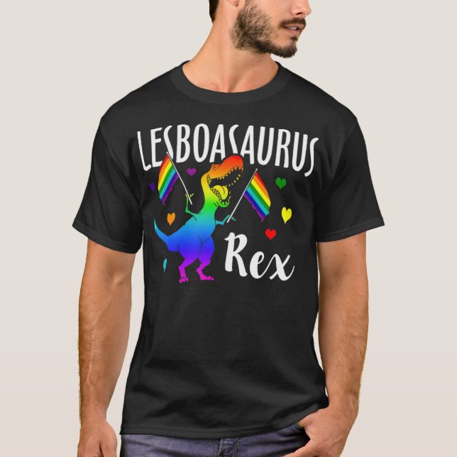 Camiseta Lesboasauro Rex Orgullo de Dinosaurios Lesbianos L (Anverso)