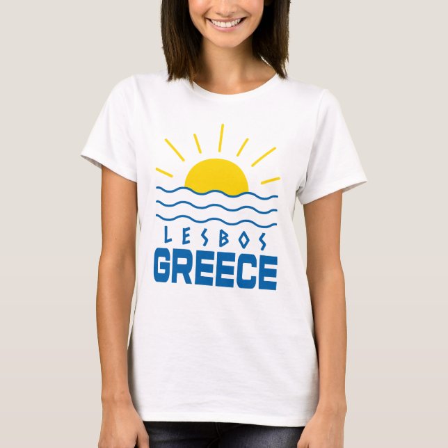Camiseta Lesbos Grecia Sunshine and Sea Waves Women (Anverso)