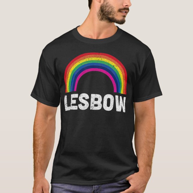 Camiseta Lesbow Rainbow Lesbian LGBT Regalo de amor T-sta (Anverso)
