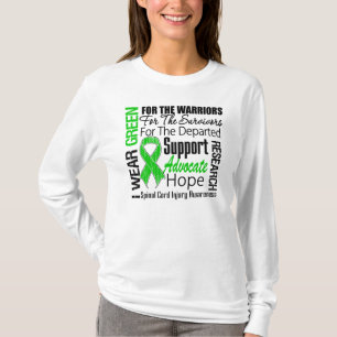 Camiseta Lesión de la médula espinal llevo tributo verde 