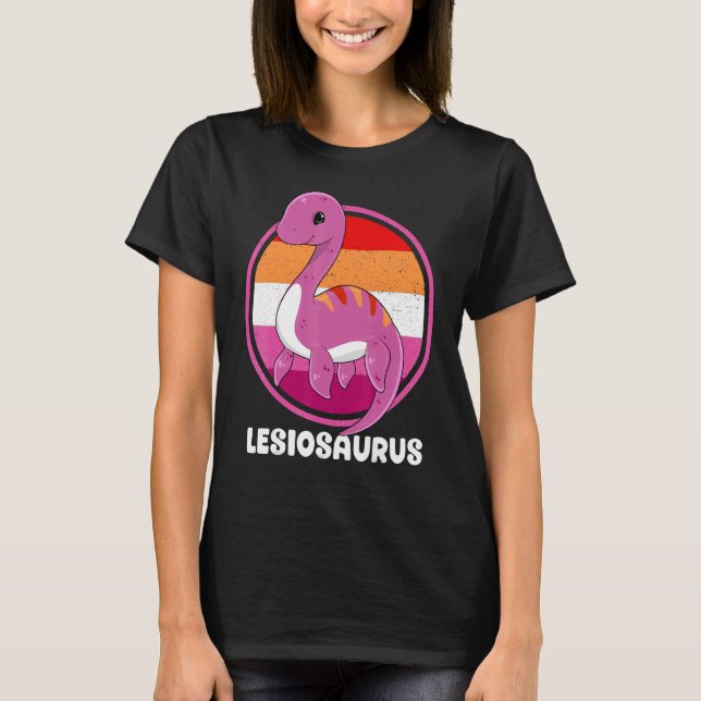 Camiseta Lesiosaurus Lesbiana Plesiosaurus Lgbtq Orgullo Ga (Anverso)