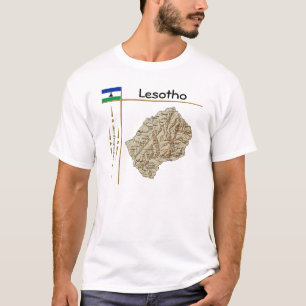 Camiseta Lesotho Mapa + Bandera + Título
