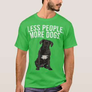 Camiseta Less People More Dogs Cane Corso Funny Introvert