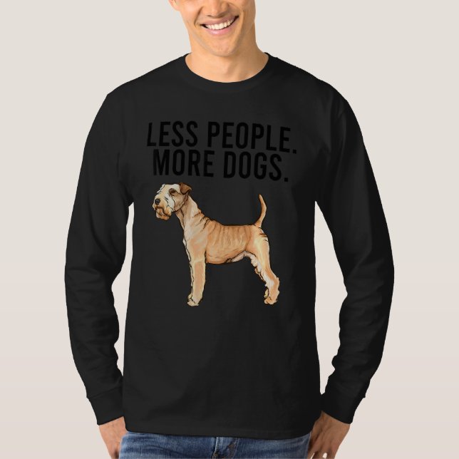 Camiseta Less People More Dogs Lakeland Terrier Introvert (Anverso)
