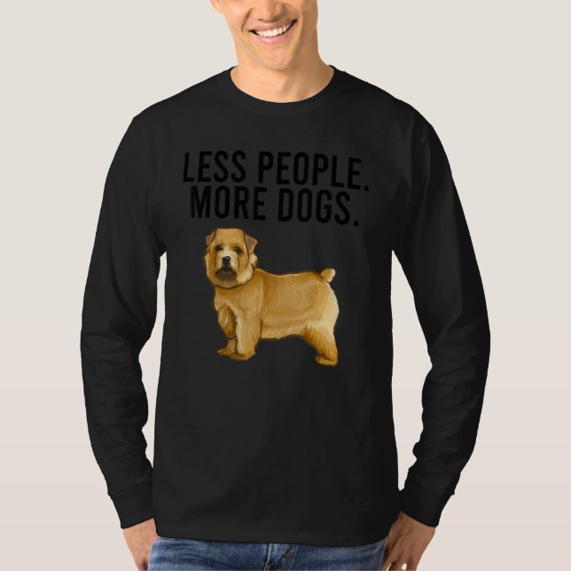 Camiseta Less People More Dogs Norwich Terrier Introvert (Anverso)